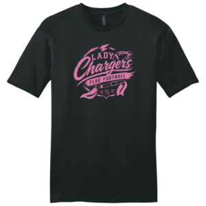 Black Very Important Lady Chargers Flag Football Tee